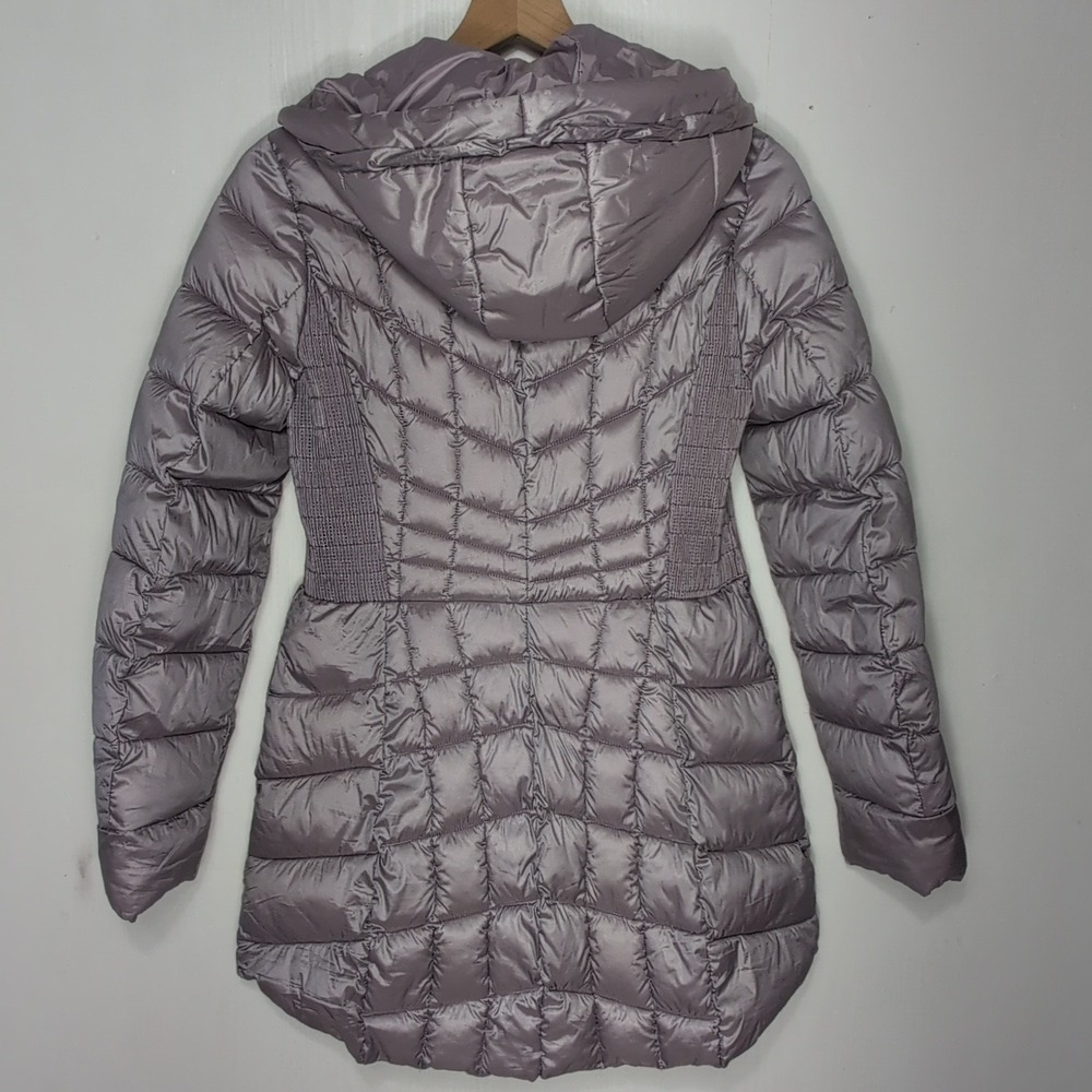 Bernardo EcoPlume Hooded Packable Quilted Jacket Womens S Purple Rose Gold Zip - Picture 2 of 12